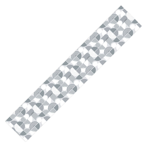 Heather Dutton Trailway Grey White Table Runner