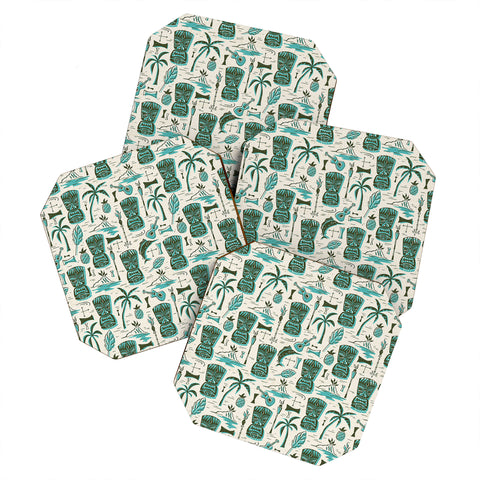 Heather Dutton Tropical Tiki Coaster Set