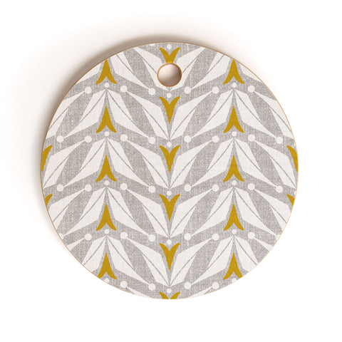 Heather Dutton Tulipa Flax Cutting Board Round