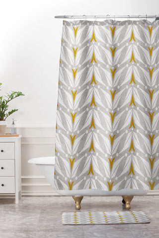Heather Dutton Tulipa Flax Shower Curtain And Mat