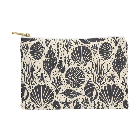 Heather Dutton Washed Ashore Ivory Charcoal Pouch
