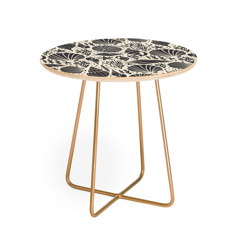 Heather Dutton Washed Ashore Ivory Charcoal Round Side Table