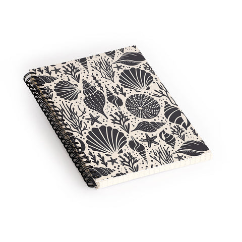 Heather Dutton Washed Ashore Ivory Charcoal Spiral Notebook