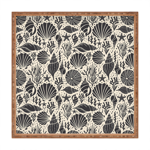 Heather Dutton Washed Ashore Ivory Charcoal Square Tray