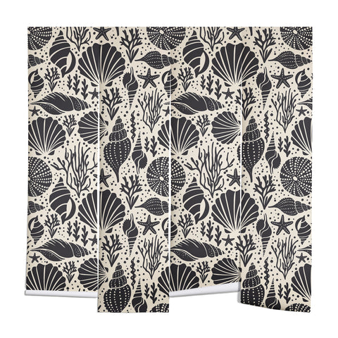 Heather Dutton Washed Ashore Ivory Charcoal Wall Mural