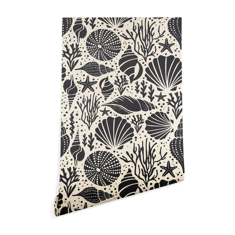 Heather Dutton Washed Ashore Ivory Charcoal Wallpaper