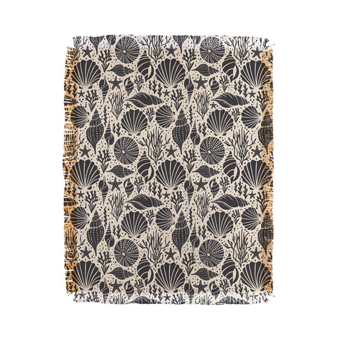 Heather Dutton Washed Ashore Ivory Charcoal Throw Blanket