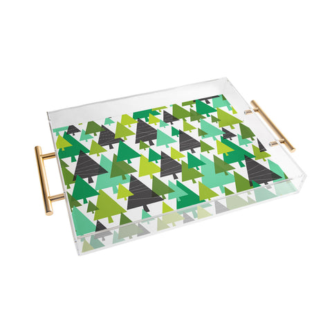 Heather Dutton Winter Woods Green Acrylic Tray