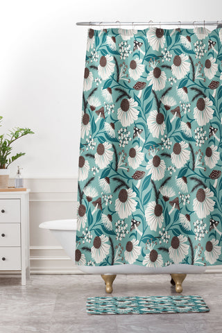 Heather Dutton Woodland Botanique Breeze Shower Curtain And Mat
