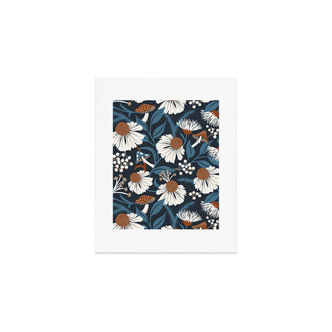 Heather Dutton Woodland Botanique Midnight Art Print