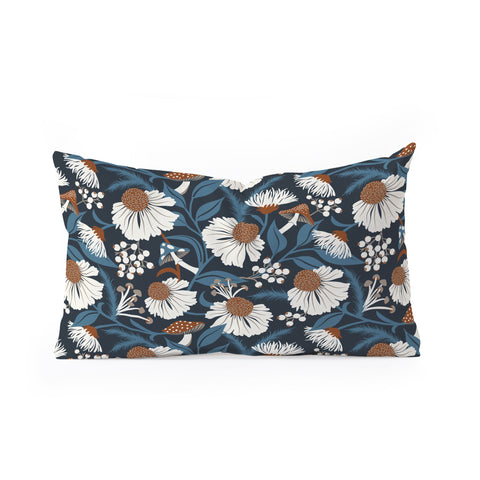 Heather Dutton Woodland Botanique Midnight Oblong Throw Pillow