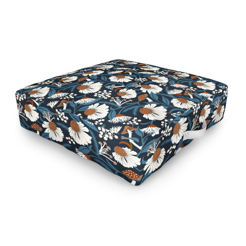 Heather Dutton Woodland Botanique Midnight Outdoor Floor Cushion