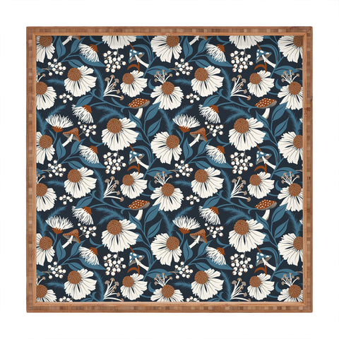 Heather Dutton Woodland Botanique Midnight Square Tray