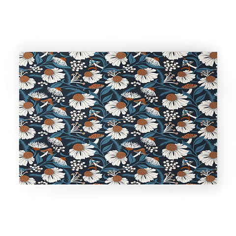 Heather Dutton Woodland Botanique Midnight Welcome Mat