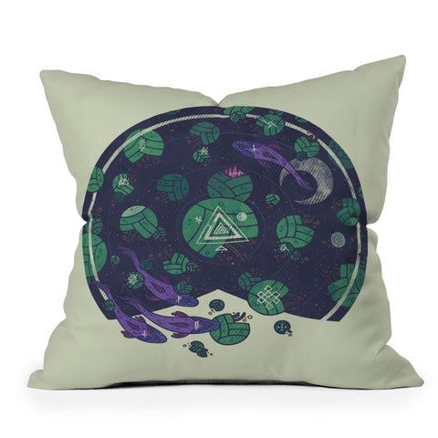 Hector Mansilla Amongst the Lilypads Outdoor Throw Pillow