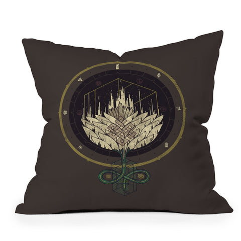 Hector Mansilla Fading Dahlia Outdoor Throw Pillow