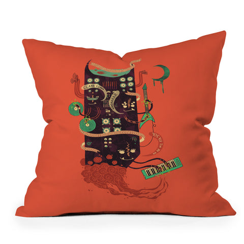 Hector Mansilla Power Trio Outdoor Throw Pillow