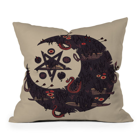 Hector Mansilla The Dark Moon Compels You Outdoor Throw Pillow