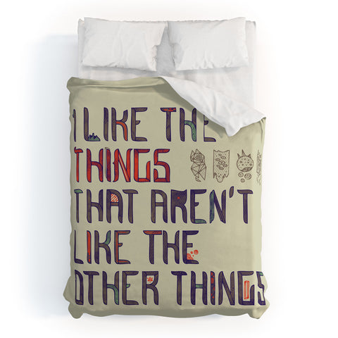 Hector Mansilla The Things I Like Duvet Cover