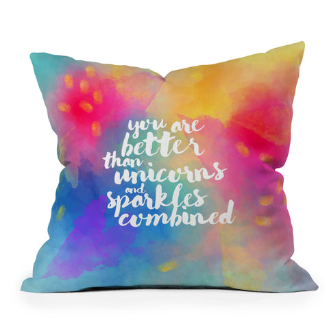 Hello Sayang Better Than Unicorns Outdoor Throw Pillow