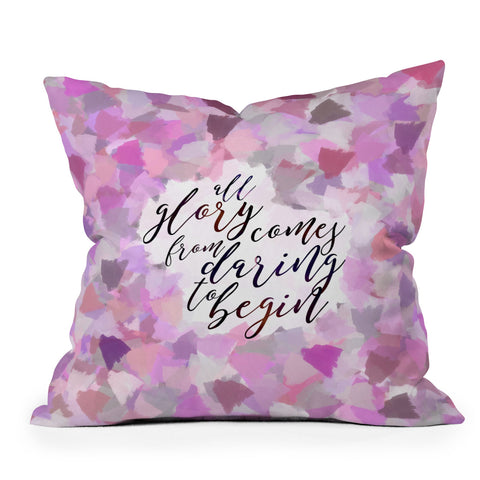 Hello Sayang Daring to Begin Outdoor Throw Pillow
