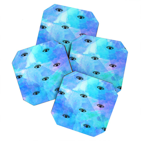 Hello Sayang Eye Blush Blue Coaster Set