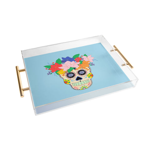 Hello Sayang Floral Skull Acrylic Tray