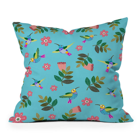 Hello Sayang Hummingbirds Outdoor Throw Pillow