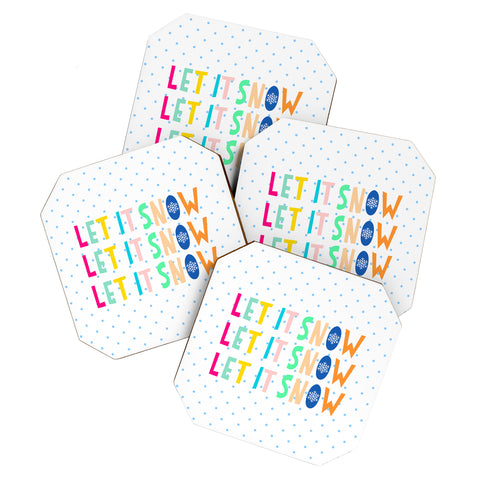 Hello Sayang Let It Snow Polka Dots Coaster Set
