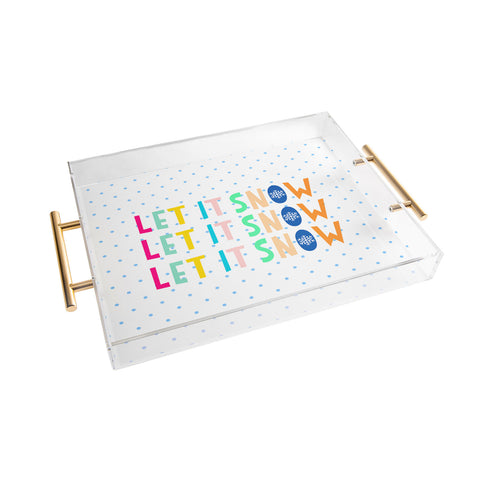Hello Sayang Let It Snow Polka Dots Acrylic Tray