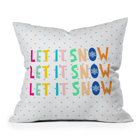 Hello Sayang Let It Snow Polka Dots Outdoor Throw Pillow