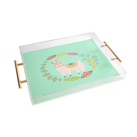 Hello Sayang Lola Llama Mint Acrylic Tray