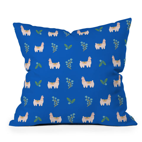 Hello Sayang Lola Llama Print Pattern Outdoor Throw Pillow