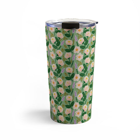 Hello Sayang Lovely Roses Green Travel Mug