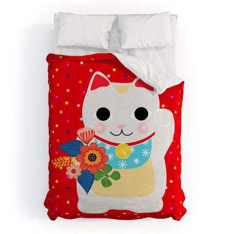 Hello Sayang Lucky Cat Duvet Cover