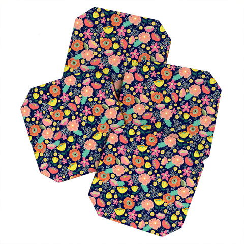 Hello Sayang Night Wild Flowers Coaster Set