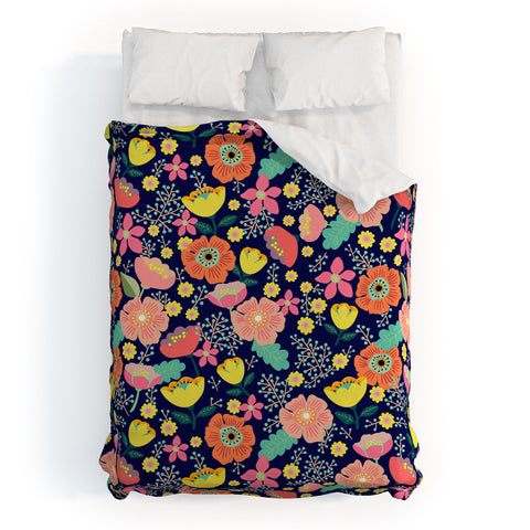 Hello Sayang Night Wild Flowers Duvet Cover