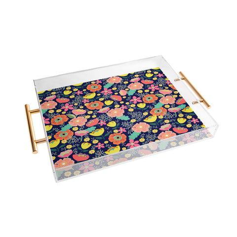 Hello Sayang Night Wild Flowers Acrylic Tray