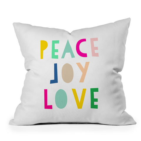 Hello Sayang Peace Joy Love Outdoor Throw Pillow