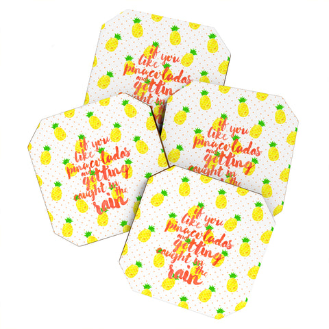 Hello Sayang Pineapple Pina Coladas Coaster Set