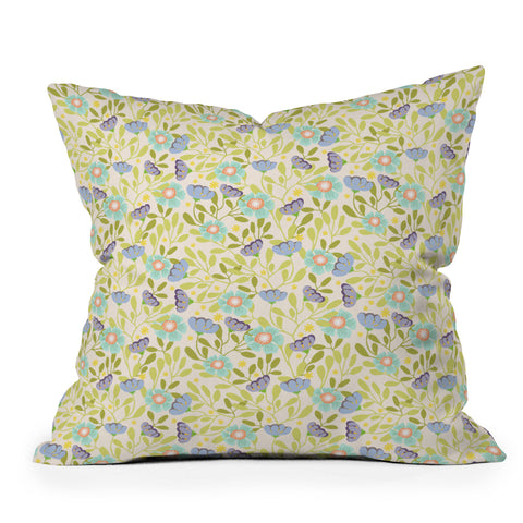 Hello Sayang Summer Daisies Outdoor Throw Pillow