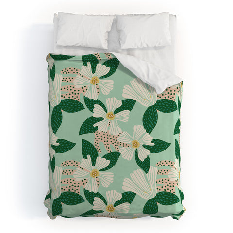 Hello Sayang Urban Jungle Hibiscus Duvet Cover