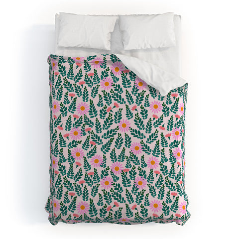 Hello Sayang Wild Daisies Pink Duvet Cover