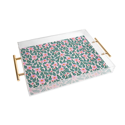 Hello Sayang Wild Daisies Pink Acrylic Tray