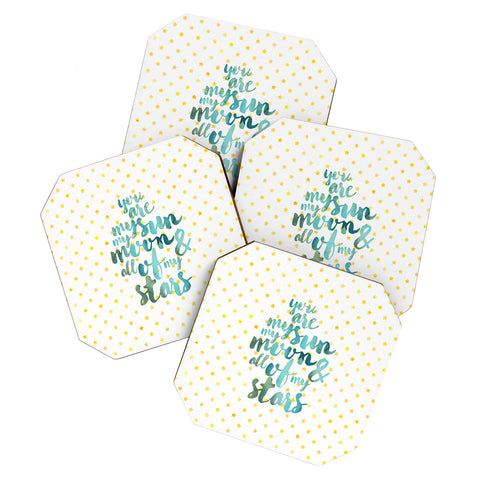 Hello Sayang You Are My Sun My Moon and All Of My Stars Coaster Set