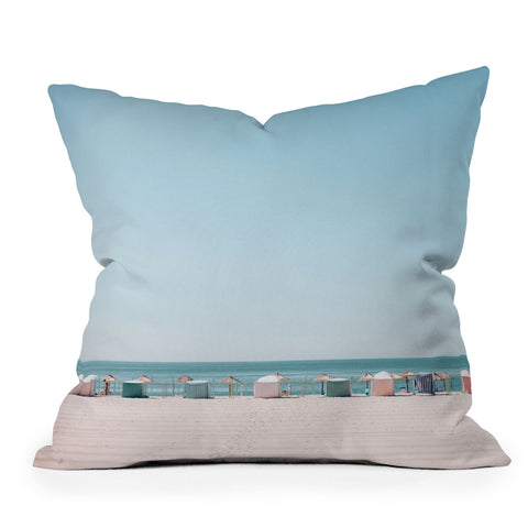 Hello Twiggs Beach Huts Outdoor Throw Pillow