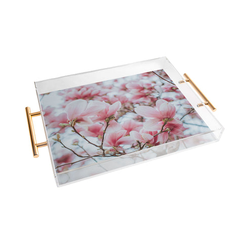 Hello Twiggs Blush Pink Magnolias Acrylic Tray