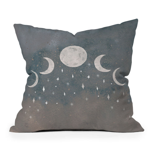 Hello Twiggs Celestial Moon Outdoor Throw Pillow