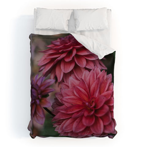 Hello Twiggs Dark Pink Dahlias Duvet Cover