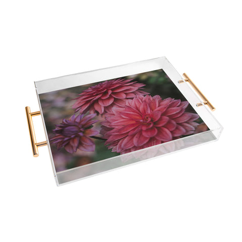 Hello Twiggs Dark Pink Dahlias Acrylic Tray